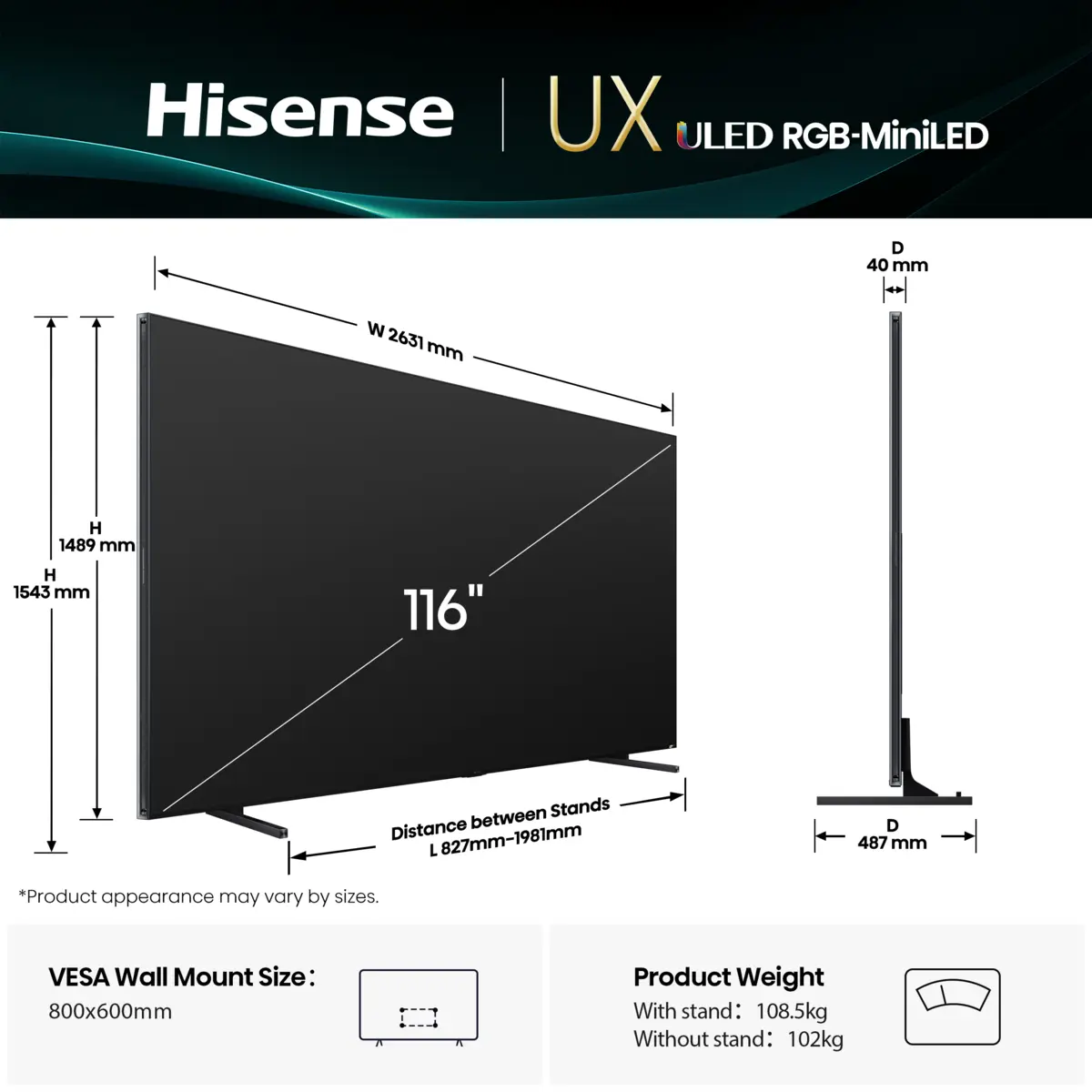 TV SET 116UXQ HSN 2